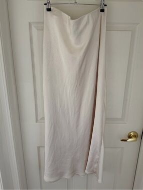Cream Maxi Slip Satin Skirt
